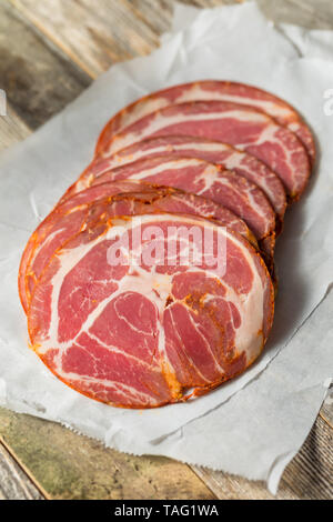 Organische italienische Capocollo deli Fleisch bereit zu Essen Stockfoto