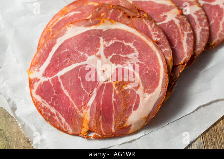 Organische italienische Capocollo deli Fleisch bereit zu Essen Stockfoto