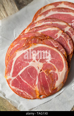 Organische italienische Capocollo deli Fleisch bereit zu Essen Stockfoto