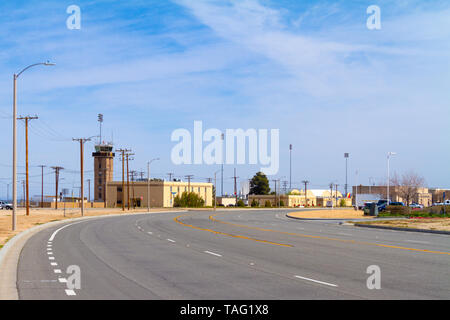 Victorville, CA/USA - 27. März 2017: Gelegen in der Stadt von Victorville, von der Straße aus von Phantom West, ein Blick auf die Gebäude und Th fotografiert. Stockfoto