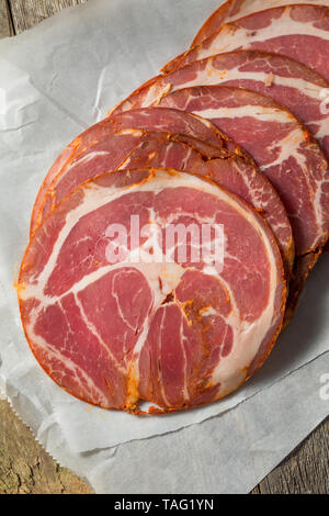 Organische italienische Capocollo deli Fleisch bereit zu Essen Stockfoto