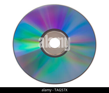 Leere CD oder DVD isoliert auf weißem Stockfoto