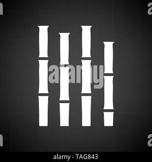 Bambus Zweige Symbol. Weiß auf schwarzem Hintergrund. Vector Illustration. Stock Vektor