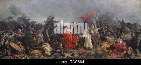 Guerra - otomana polaco (1620-1621). Batalla de Cecora (18 de Mayo 6 de Mayo de 1620). Pintura de Witold Piwnicki (1850/1851-1932), 1877-1878. Galería de Arte Del Siglo XIX Polaco (Lonja de los Paños, Sukiennice). Museo Nacional de Cracovia. Polonia. Stockfoto