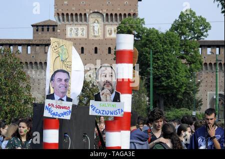 Mailand (Italien), 24. Mai 2019, 'Global Strike für zukünftige "Jugend und Schüler Demonstration aus Protest gegen den Klimawandel und die globale Erwärmung Stockfoto