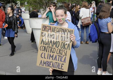 Mailand (Italien), 24. Mai 2019, 'Global Strike für zukünftige "Jugend und Schüler Demonstration aus Protest gegen den Klimawandel und die globale Erwärmung Stockfoto