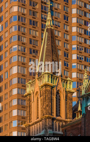 Manhattan Midtown Gebäuden Türme Architektur Details Eine der wichtigsten Sehenswürdigkeiten in New York City, USA Stockfoto