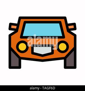 Vor dem Auto auf das Symbol vektor Symbol logo oder Illustration. Stockfoto