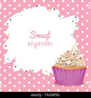 Grenze mit Cupcake Hintergrund Illustration - Vektor Stock Vektor