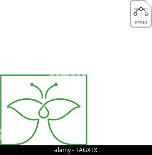 Blatt butterfly Logo Design vector Symbol isoliert Stock Vektor