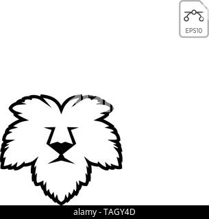 Lion face Blatt Natur logo Vorlage vektor Symbol isoliert Stock Vektor