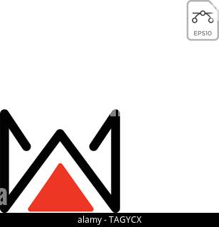 Royal w Logo ersten Vektor icon-Element isoliert Stock Vektor