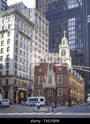 Old State House (1713), Washington und staatliche Straßen, Boston, Massachusetts, Vereinigte Staaten von Amerika Stockfoto