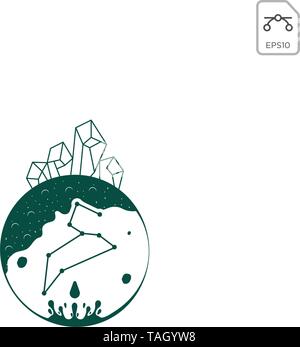 Zodiak Logo Design Vector Element isoliert Stock Vektor