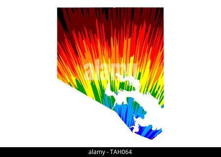Baltimore City (Vereinigte Staaten von Amerika, USA, USA, USA, Usa Städte, usa Stadt) - Karte ist Rainbow abstrakte farbenfrohe Muster entworfen, Stadt der B Stock Vektor