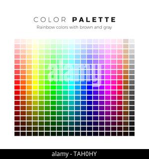 Bunte Palette. Satz von hellen Farben des Regenbogens Palette. Volle Spektrum der Farben mit Braun- und Grautönen. Vector Illustration Stock Vektor