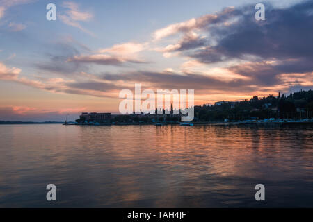 Sonnenuntergang an der St. Bernardin Resort, Slowenien Stockfoto