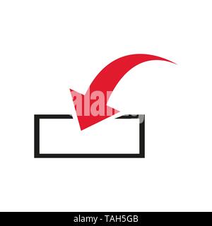 Das Symbol zum Herunterladen. Upload, Zeichen, Symbol. Vector Illustration. Flache Bauform. Stock Vektor