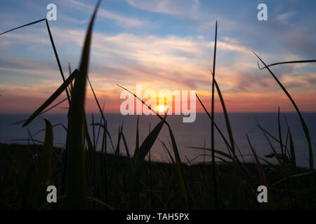 Sonnenuntergang am Strand Stockfoto