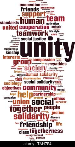 Einheit Wort cloud Konzept. Vector Illustration Stock Vektor