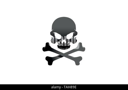 Kreative Schwarz Skelett Knochen Skull Design Vector Illustration Stock Vektor