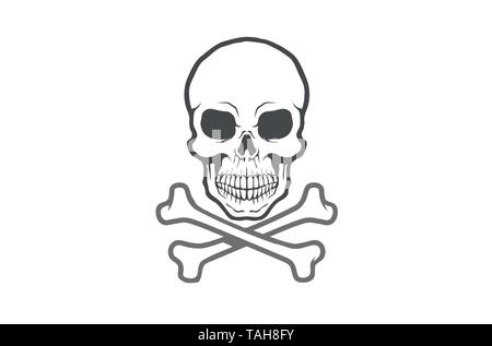 Kreative Schwarz Skelett Knochen Skull Design Vector Illustration Stock Vektor
