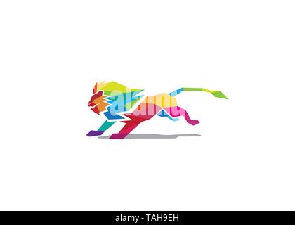 Kreative bunte Löwe Logo Stock Vektor