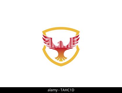 Kreative Red Eagle Shield Logo Stock Vektor