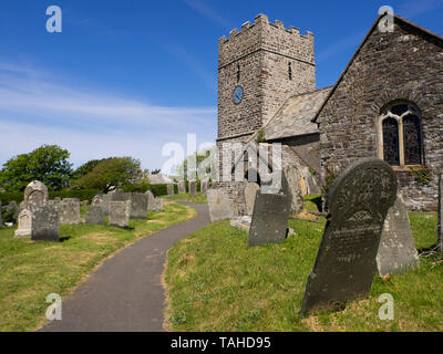 St nectan's Kirche, Welcombe, Devon. Eine mittelalterliche Kapelle. Stockfoto