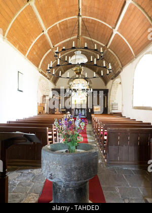 St nectan's Kirche, Welcombe, Devon. Eine mittelalterliche Kapelle. Stockfoto