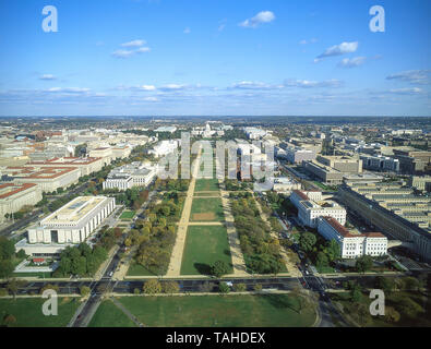 Blick auf die Stadt von Washington Monument, Washington DC, Vereinigte Staaten von Amerika Stockfoto