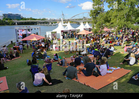 BRISBANE, Australien-22 Jul 2018 - Ansicht der regionalen Aromen Essen und Wein Festival in South Bank, in der Innenstadt von Brisbane, im Juli 2018. Stockfoto