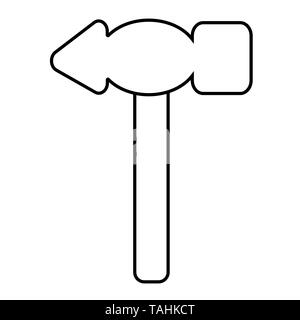 Umrisse hammer Symbol. Isolierte Lager Vector Illustration Stock Vektor