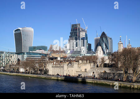 Der Königspalast Ihrer Majestät und die Festung des Tower of London und der City of London Stockfoto