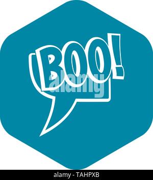 Buh, Comic Text Sprechblasen-symbol, einfachen Stil Stock Vektor