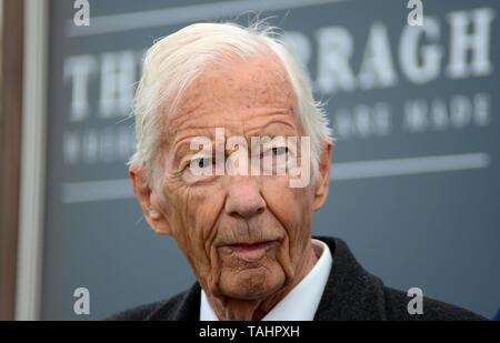 Ehemaliger Meister Jockey Lester Piggott während des Tages eine der Curragh Frühlingsfest bei Curragh Racecourse, Grafschaft Kildare Stockfoto