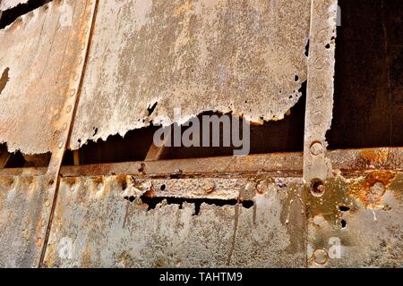 Detail einer alten verrosteten Schiff Stockfoto