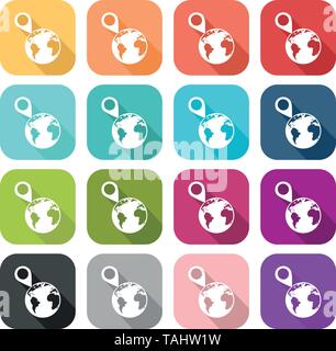 Eine Pin auf einem Globus positioniert, um einen Standort zu zeigen Stock Vektor