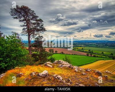 Blick von Haughmond Hill, Shropshire, Großbritannien Stockfoto