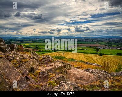 Blick von Haughmond Hill, Shropshire, Großbritannien Stockfoto