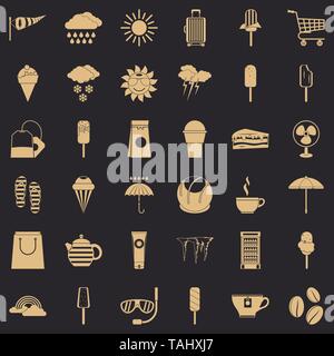 Ice Cream Icons Set, einfachen Stil Stock Vektor