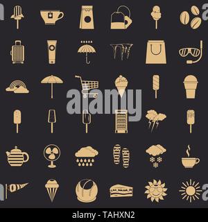 Rainbow Symbole gesetzt, einfachen Stil Stock Vektor