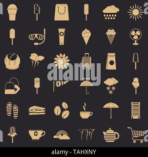 Symbole Kofferset, einfachen Stil Stock Vektor