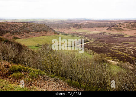 Die Bohrung des Horcum aus Saltergate Bank im Winter, North York Moors National Park, Yorkshire, England, UK. Stockfoto