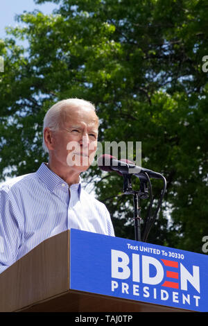 Philadelphia, PA, USA - 18. Mai 2019: Der ehemalige Vizepräsident Joe Biden Adressen die Masse bei einem Kick-off-Rallye für seinen Präsidentschaftswahlkampf 2020. Stockfoto