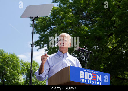 Philadelphia, PA, USA - 18. Mai 2019: Der ehemalige Vizepräsident Joe Biden Adressen die Masse bei einem Kick-off-Rallye für seinen Präsidentschaftswahlkampf 2020. Stockfoto