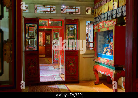 Winter Palace des Bogd Khan in Ulaanbaatar, Mongolei. Das Innere des Museums. Stockfoto