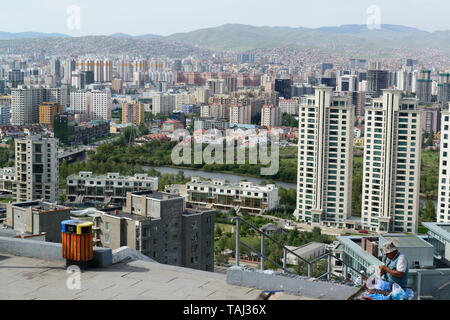 Die zaisan Memorial in Ulaanbaatar, Mongolei. Stockfoto