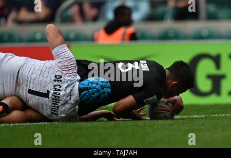 Twickenham. London. UK. 25. Mai 2019. HSBC world Rugby sevens Serie. Ton Ng Shiu (Neuseeland) Kerben. 25.05.2019. Credit: Sport in Bildern/Alamy leben Nachrichten Stockfoto