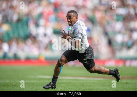 LONDON, GROSSBRITANNIEN. 25., Mai 2019. Waisea Nacuqu von Fidschi 7 S in Aktion während der HSBC World Rugby Sevens Serie London Match zwischen Team 7 und Team Fidschi Samoa 7 S bei Twickenham Stadium am Samstag, den 25. Mai 2019. LONDON England. (Nur redaktionelle Nutzung, eine Lizenz für die gewerbliche Nutzung erforderlich. Keine Verwendung in Wetten, Spiele oder einer einzelnen Verein/Liga/player Publikationen.) Credit: Taka G Wu/Alamy leben Nachrichten Stockfoto